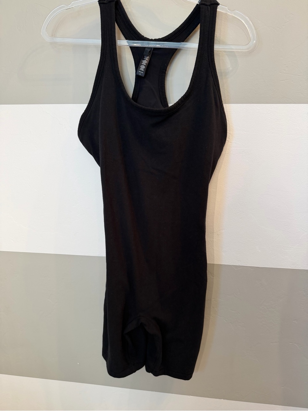 Skims Black Racerback Tank Top Romper large